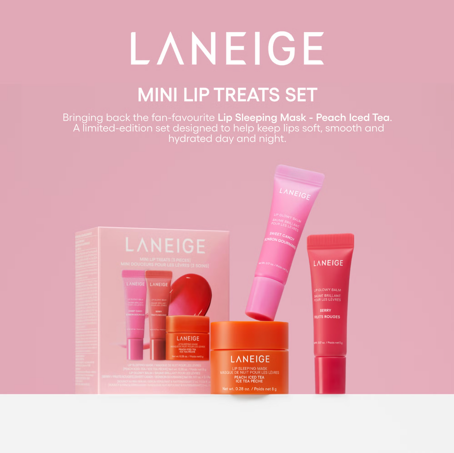 LANEIGE Mini Treats lūpų priežiūros priemonių rinkinys