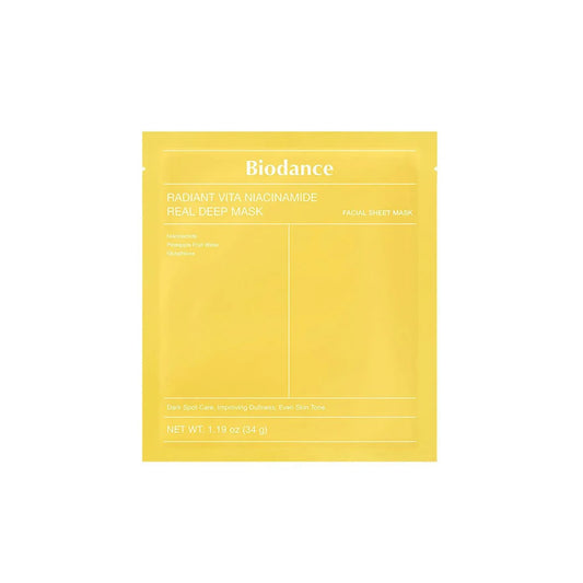 BIODANCE Radiant Vita Niacinamide hidrogelinė veido kaukė su niacinamidu, 34 g.