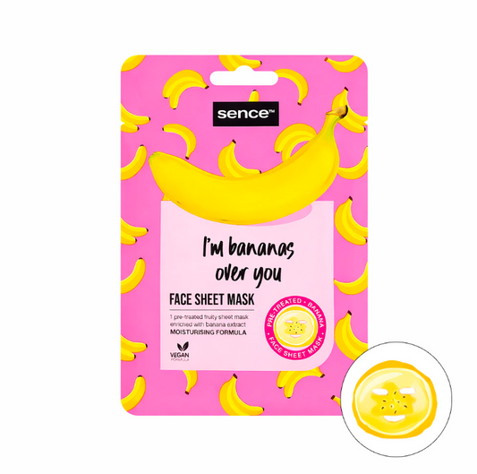 SENCE lakštinė veido kaukė su bananais, 20 ml