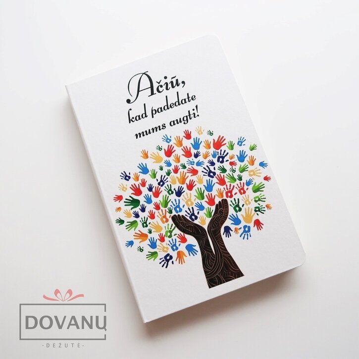 Užrašų knygėlę mokytojams "Ačiū, kad padedate augti", A5 formatas