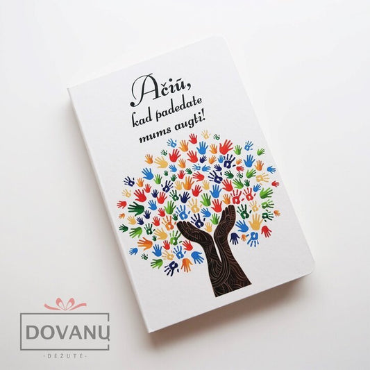 Užrašų knygėlę mokytojams "Ačiū, kad padedate augti", A5 formatas