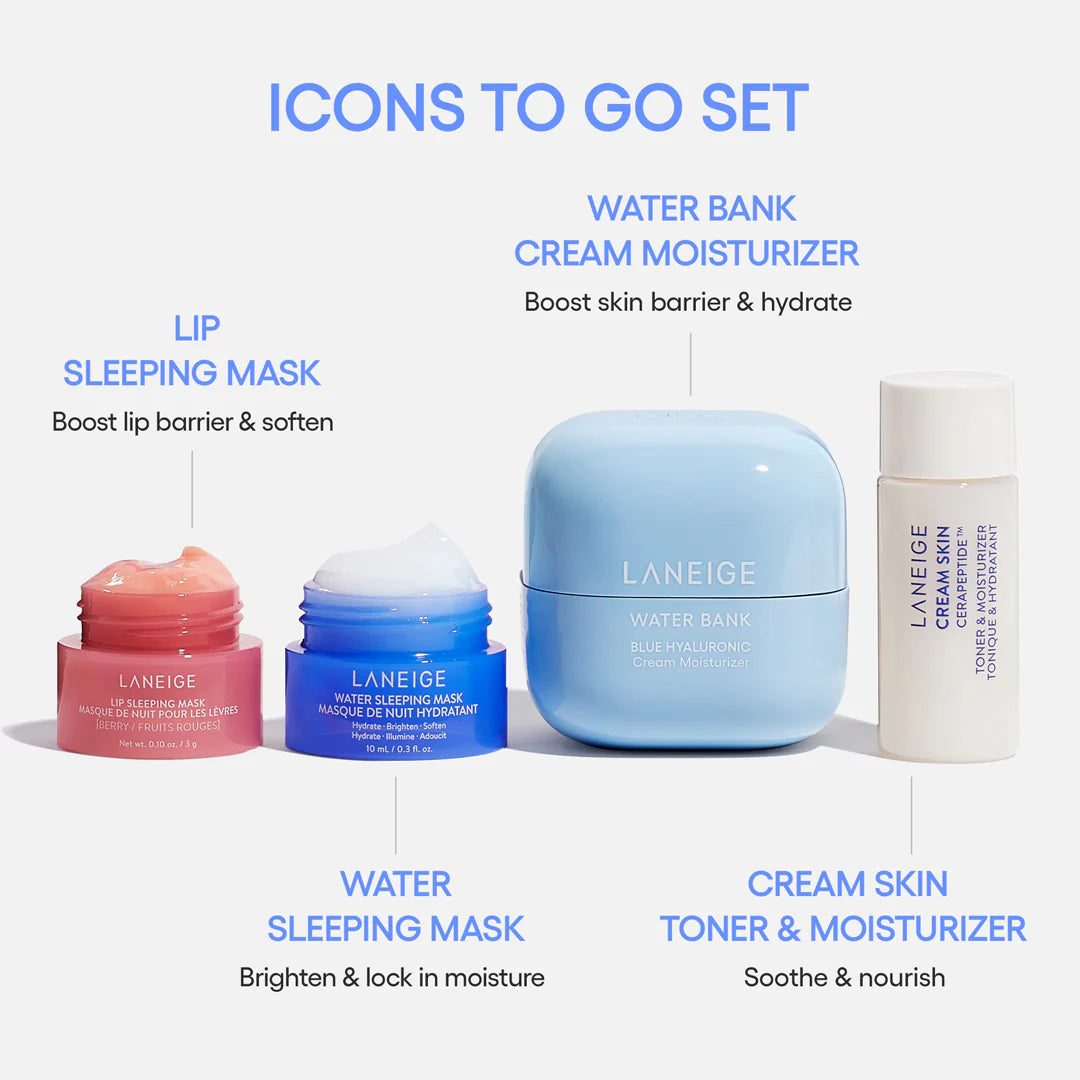 LANEIGE Icons To Go veido priežiūros priemonių rinkinys
