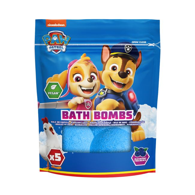 PAW PATROL vonios bombų rinkinys, 5 x 50 g
