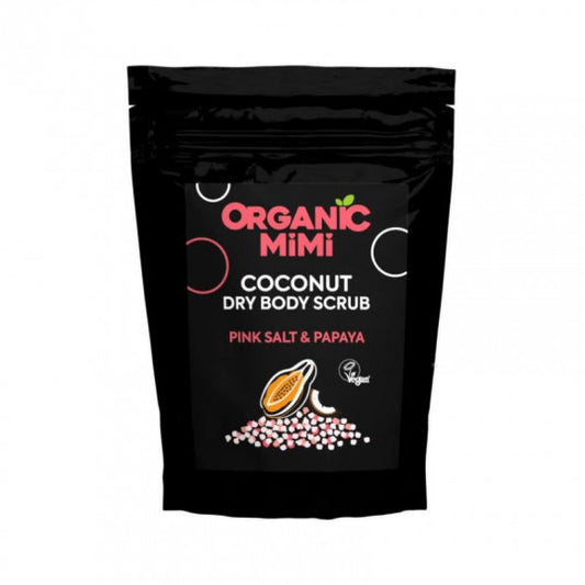 ORGANIC MIMI sausas kūno šveitiklis kokosinis Rožinė druska ir papaja, 150 g