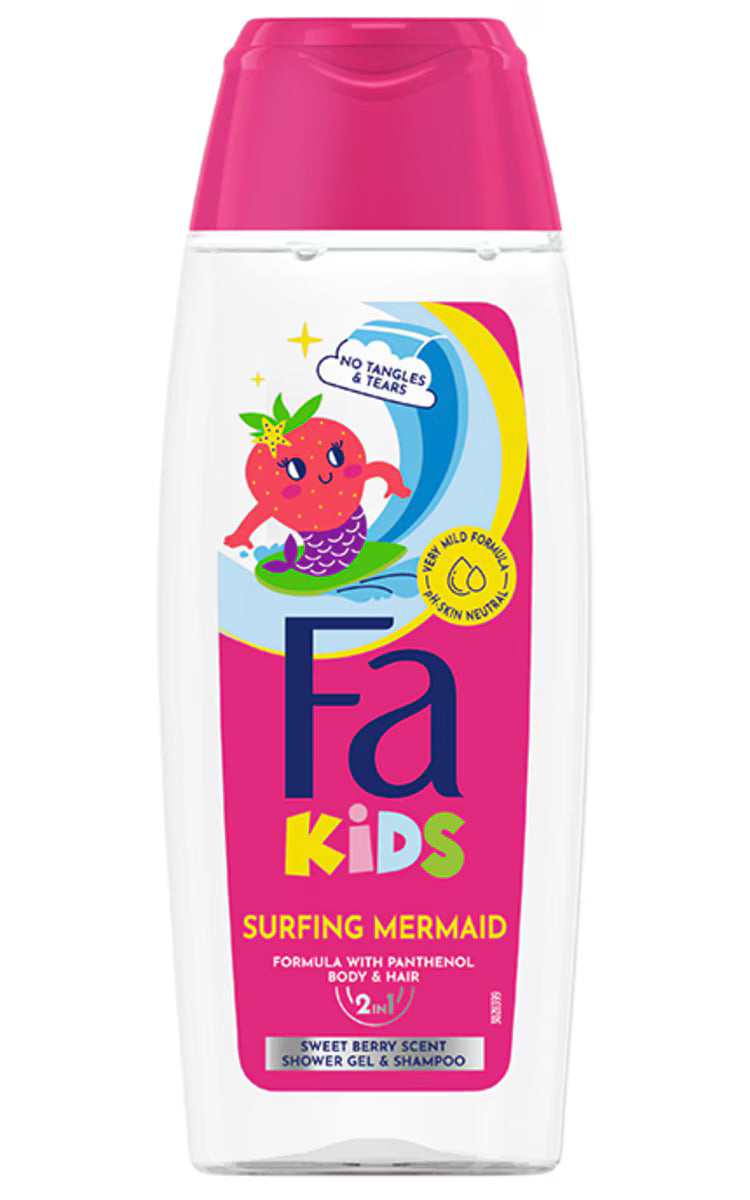 FA KIDS, SURFING MERMAID, dušo gelis, 250 ml.