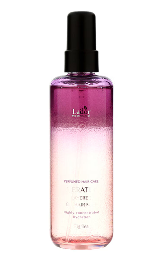 LADOR, FIG TEA, KERATIN PURPLE MIST, sloksniuota, aliejinė plaukų dulksna, 130 ml.